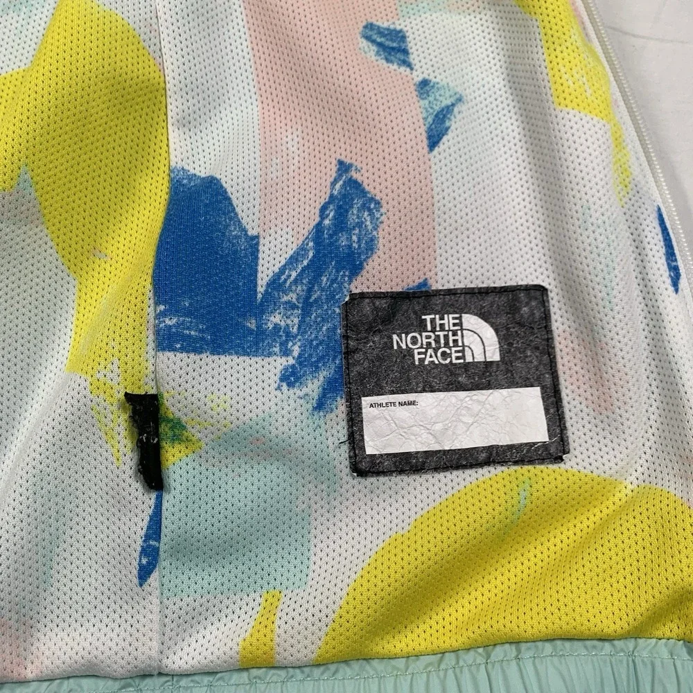 The North Face Windwall Jacket Girls Medium Mint Green Packable Pockets‎ EUC